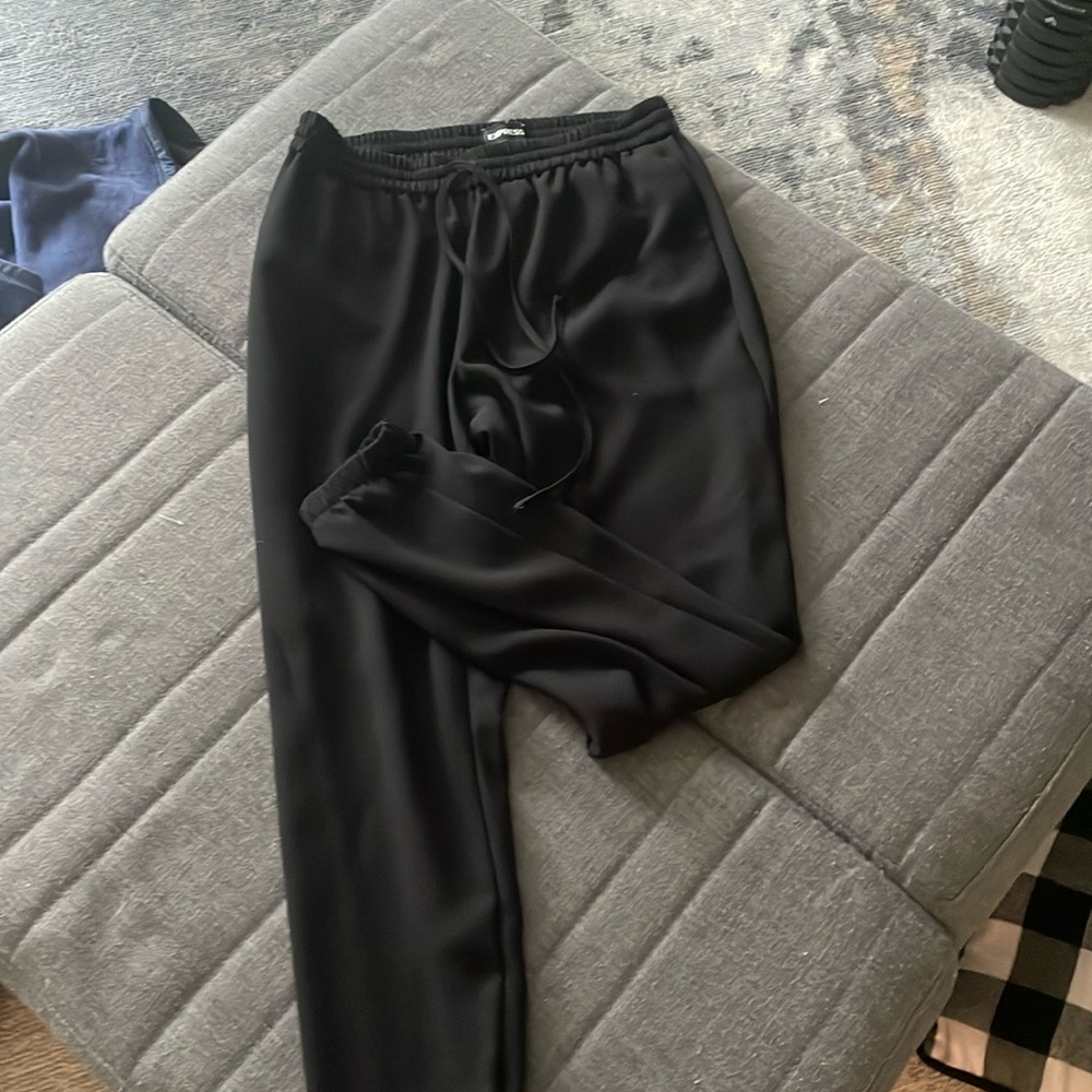 Express black work jogger pants, small mid rise